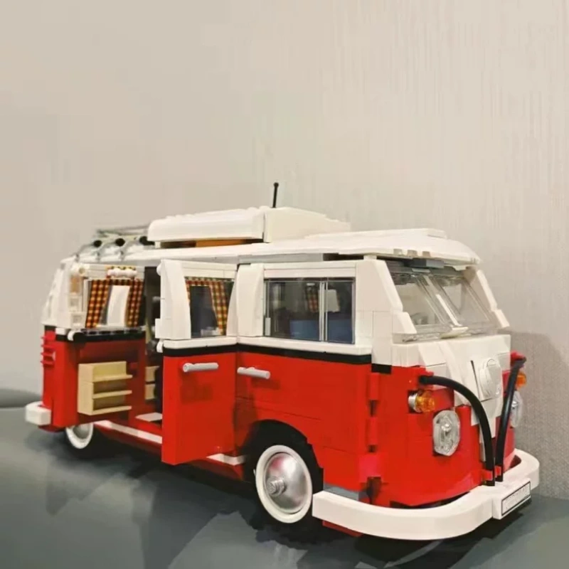 Volkswagen T1 Bus (10220) Car Building Blocks Series, 1334pcs, Racing Model Set, 2025 Adult Model Car Set, Festival Gift - Perfect 1:1 Reproduction Compatible with LEGO