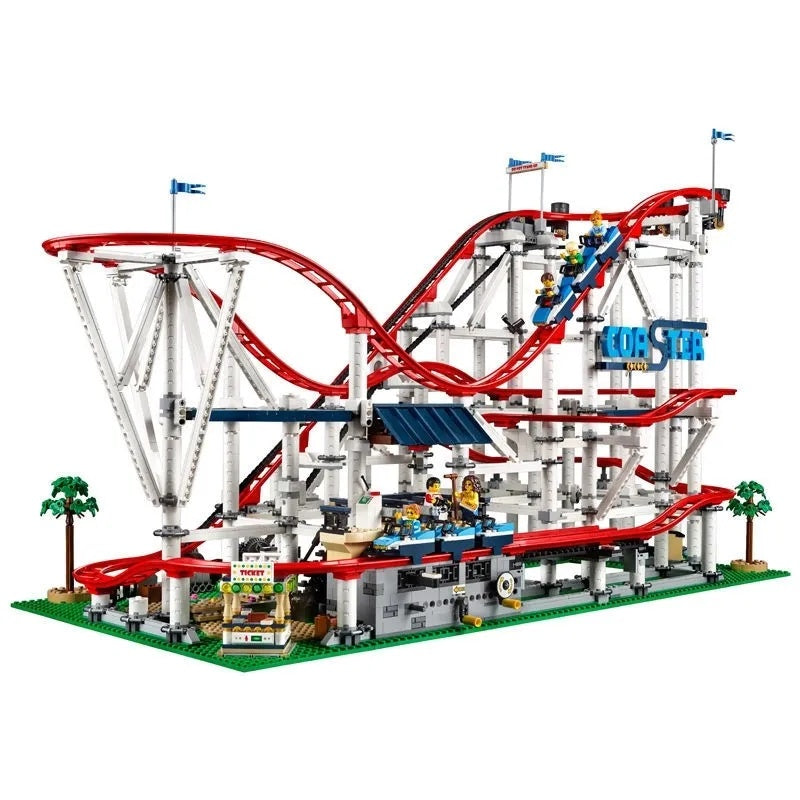 Red Roller Coaster in Batman Movie (10261) Roller Coaster Building Blocks Series, 4124pcs, Amusement Park Building Model Kit, 2025 Adult Model  Set, Festival Gift - Perfect 1:1 Remake Compatible with LEGO