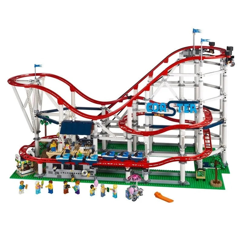 Red Roller Coaster in Batman Movie (10261) Roller Coaster Building Blocks Series, 4124pcs, Amusement Park Building Model Kit, 2025 Adult Model  Set, Festival Gift - Perfect 1:1 Remake Compatible with LEGO