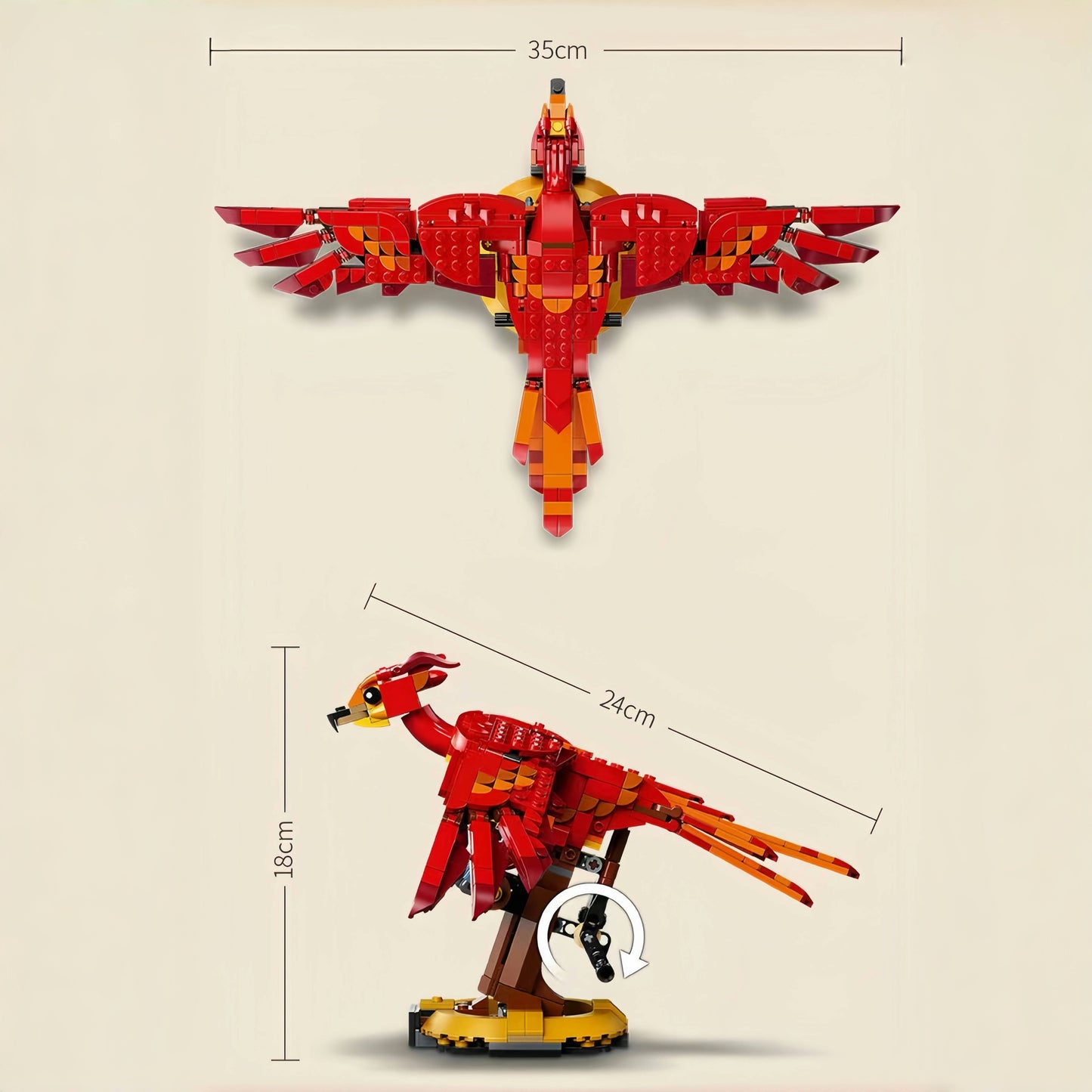 Dumbledore Phoenix (76394) Harry Potter Building Blocks Series, 597pcs, Animal Model Set, 2025 Adult Model Set, Festival Gift - Perfect 1:1 Reproduction Compatible with LEGO