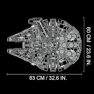 Star Wars Millennium Falcon (75192) interstellar building block series, 7541pcs, spaceship model kit, 2025 adult model fighter set, holiday gift - perfect 1:1 replica compatible with LEGO