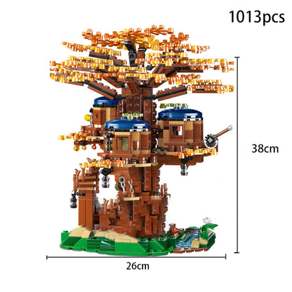Small Tree House Plant House Building Blocks Series, 1027pcs, Simulation Plant Castle Model Set, 2025 Adult Model Set, Festival Gift - Perfect 1:1 Reproduction Compatible with LEGO