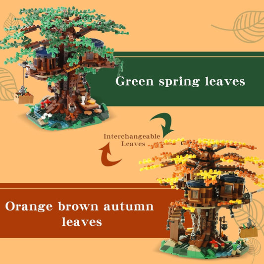 Small Tree House Plant House Building Blocks Series, 1027pcs, Simulation Plant Castle Model Set, 2025 Adult Model Set, Festival Gift - Perfect 1:1 Reproduction Compatible with LEGO