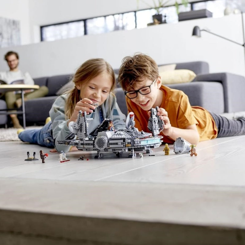 Star Wars Millennium Falcon (75257) interstellar building block series, 1380pcs, spaceship model kit, 2025 adult model fighter set, holiday gift - perfect 1:1 replica compatible with LEGO