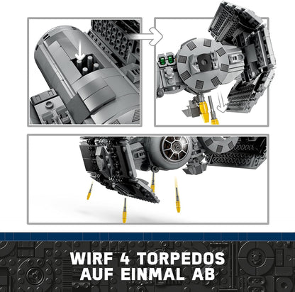 Star Wars Bomber (75347) Interstellar Building Blocks Series, 625pcs, Spaceship Model Kit, 2025 Adult Model Fighter Set, Festival Gift - Perfect 1:1 Remake Compatible with LEGO