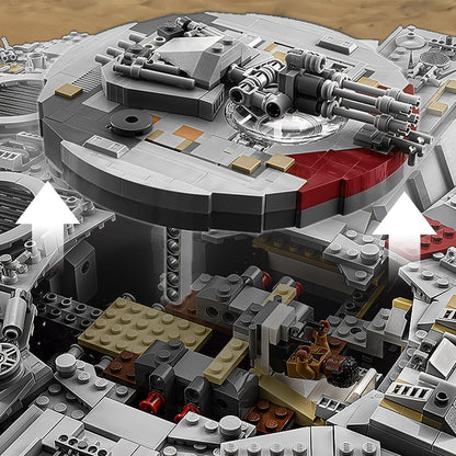 Star Wars Millennium Falcon (75192) interstellar building block series, 7541pcs, spaceship model kit, 2025 adult model fighter set, holiday gift - perfect 1:1 replica compatible with LEGO