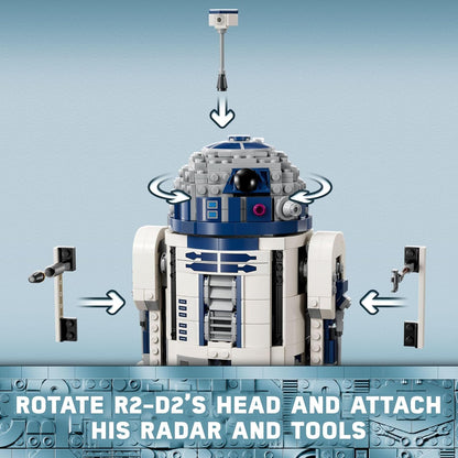 Star Wars R2 Robot (75379) interstellar robot building block series, 2314pcs, spaceship model kit, 2025 adult model fighter set, holiday gift - perfect 1:1 replica compatible with LEGO