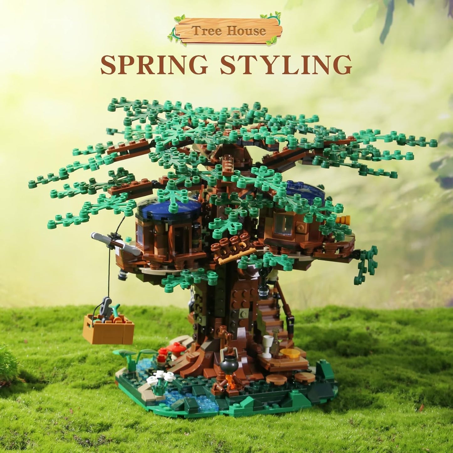 Small Tree House Plant House Building Blocks Series, 1027pcs, Simulation Plant Castle Model Set, 2025 Adult Model Set, Festival Gift - Perfect 1:1 Reproduction Compatible with LEGO