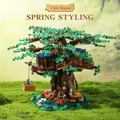 Small Tree House Plant House Building Blocks Series, 1027pcs, Simulation Plant Castle Model Set, 2025 Adult Model Set, Festival Gift - Perfect 1:1 Reproduction Compatible with LEGO