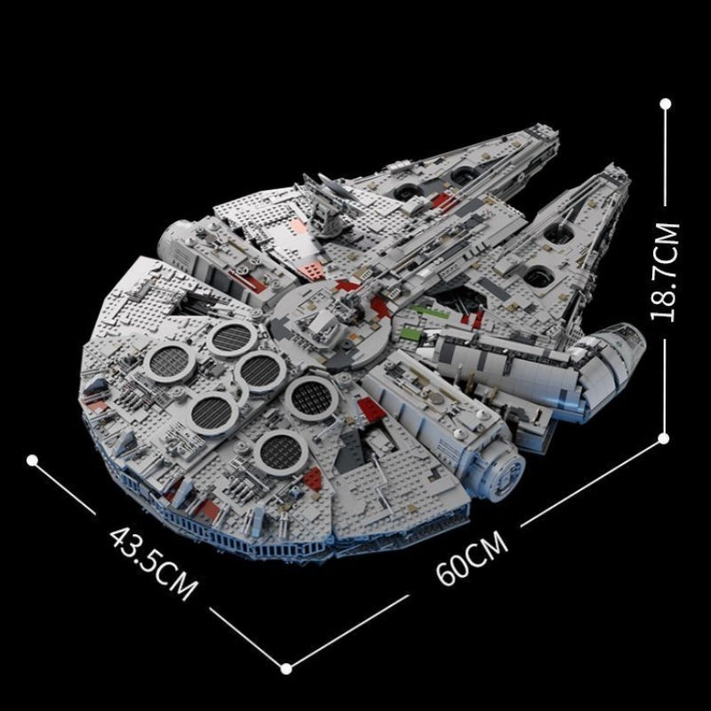 Star Wars Millennium Falcon (75192) interstellar building block series, 7541pcs, spaceship model kit, 2025 adult model fighter set, holiday gift - perfect 1:1 replica compatible with LEGO