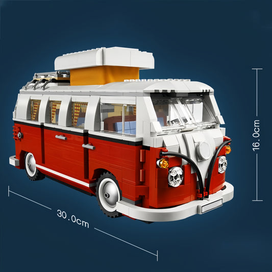 Volkswagen T1 Bus (10220) Car Building Blocks Series, 1334pcs, Racing Model Set, 2025 Adult Model Car Set, Festival Gift - Perfect 1:1 Reproduction Compatible with LEGO