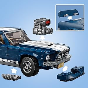 Ford Mustang sports car (10265) car building block series, 1471pcs, Racing model kit, 2025 adult model car kit - perfect 1:1 replica compatible with LEGO