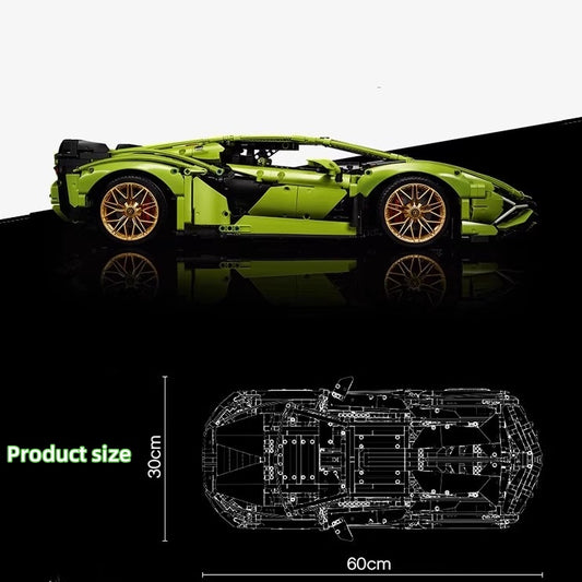 Lamborghini sports car (42115) car building block series, 3696 pcs, racing model kit, 2025 adult model car kit, holiday gift - perfect 1:1 replica compatible with LEGO